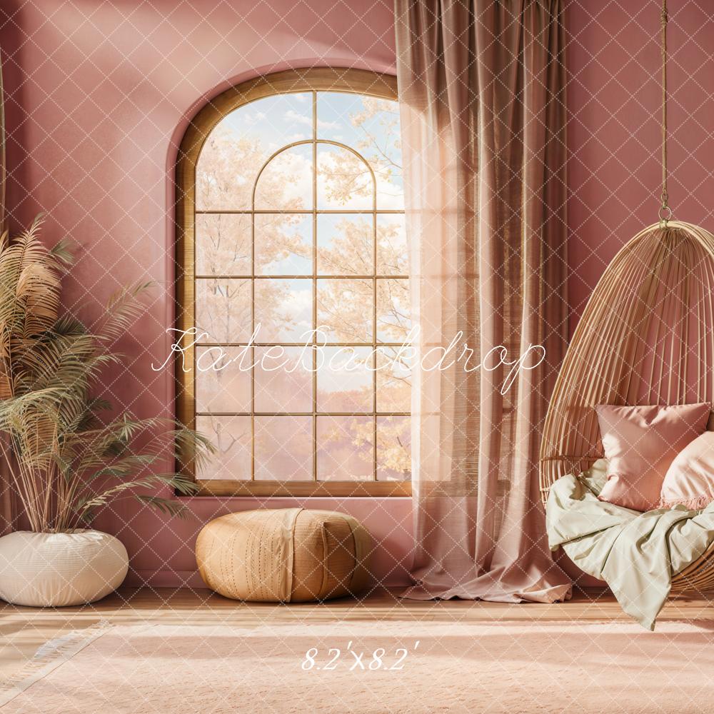 Kate Cozy Indoor Swing Chair Window Backdrop Designed by Emetselch