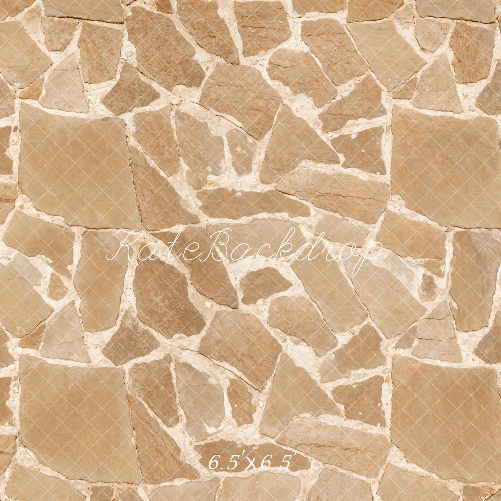 Kate Light Brown Cobblestone Texture Floor Backdrop Designed by Kate Image