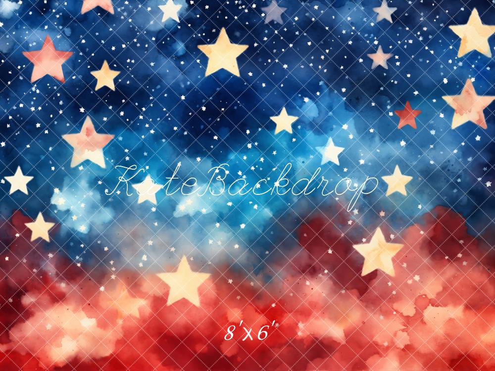 Día de la Independencia Estrellas Rojas Azules Fondo Diseño por Emetselch