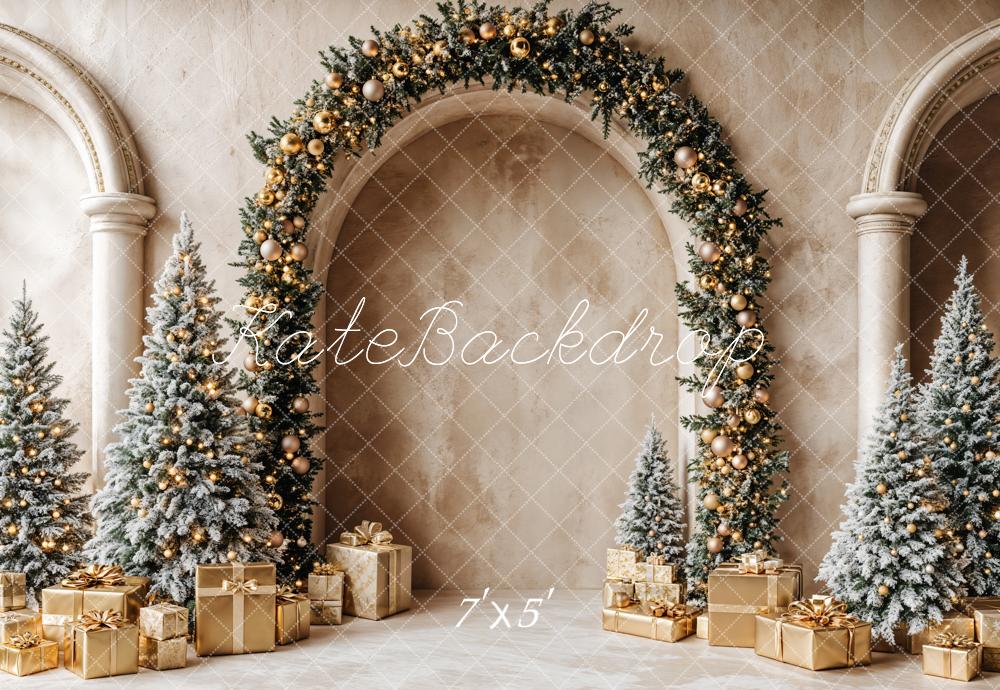Elegant Gold Festive Holiday Arch Backdrop