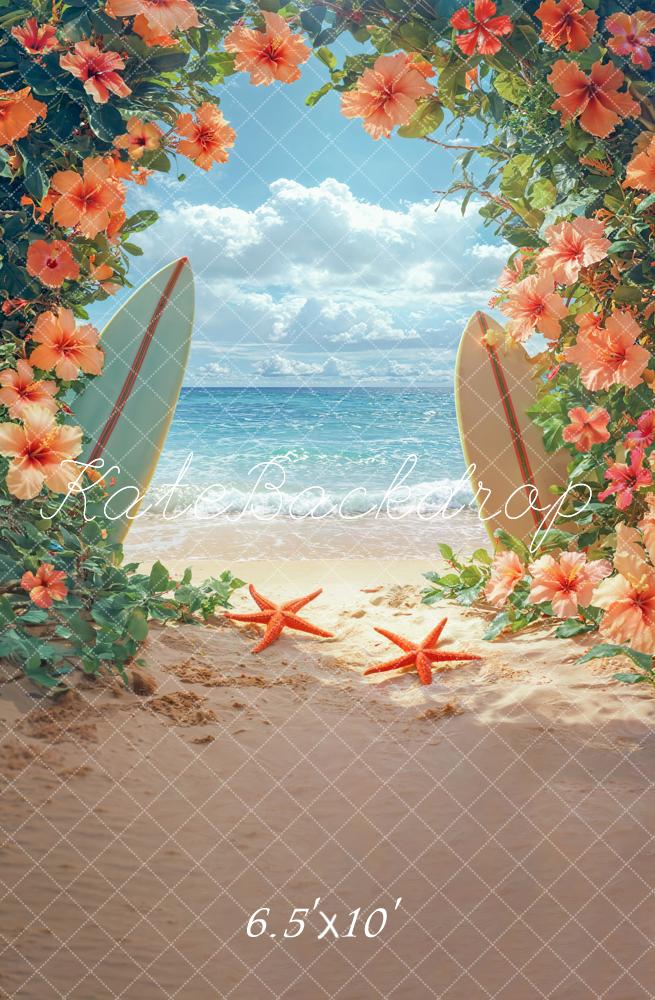 Fondo Floral de Tabla de Surf de Verano Designed by Emetselch