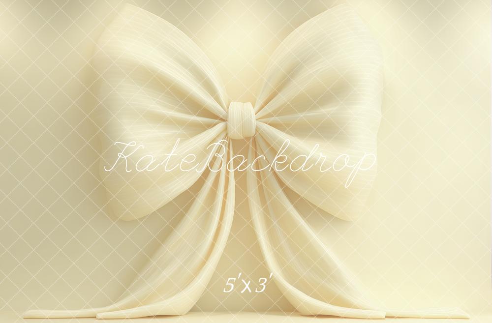 Kate Cream Large Bow Printed Backdrop Designed by Angela Miller