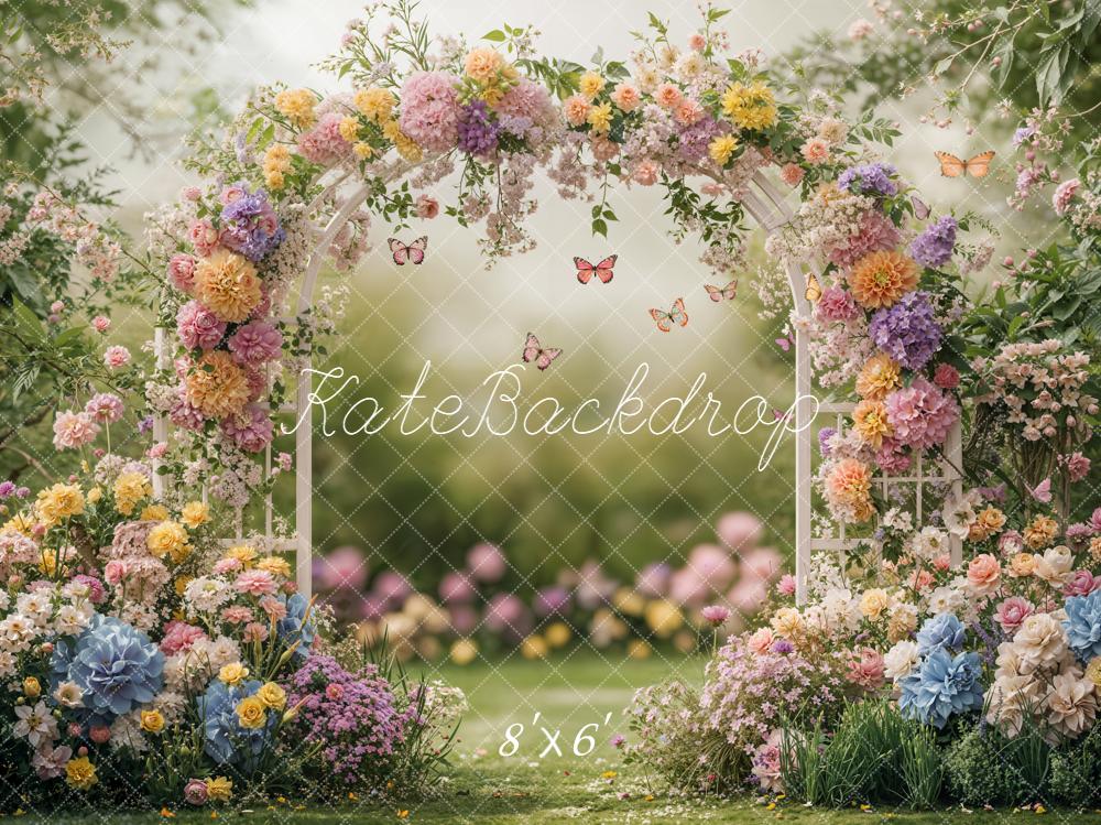 Kate Spring Flower Arch Garden Butterflies Backdrop Designed by Emetselch