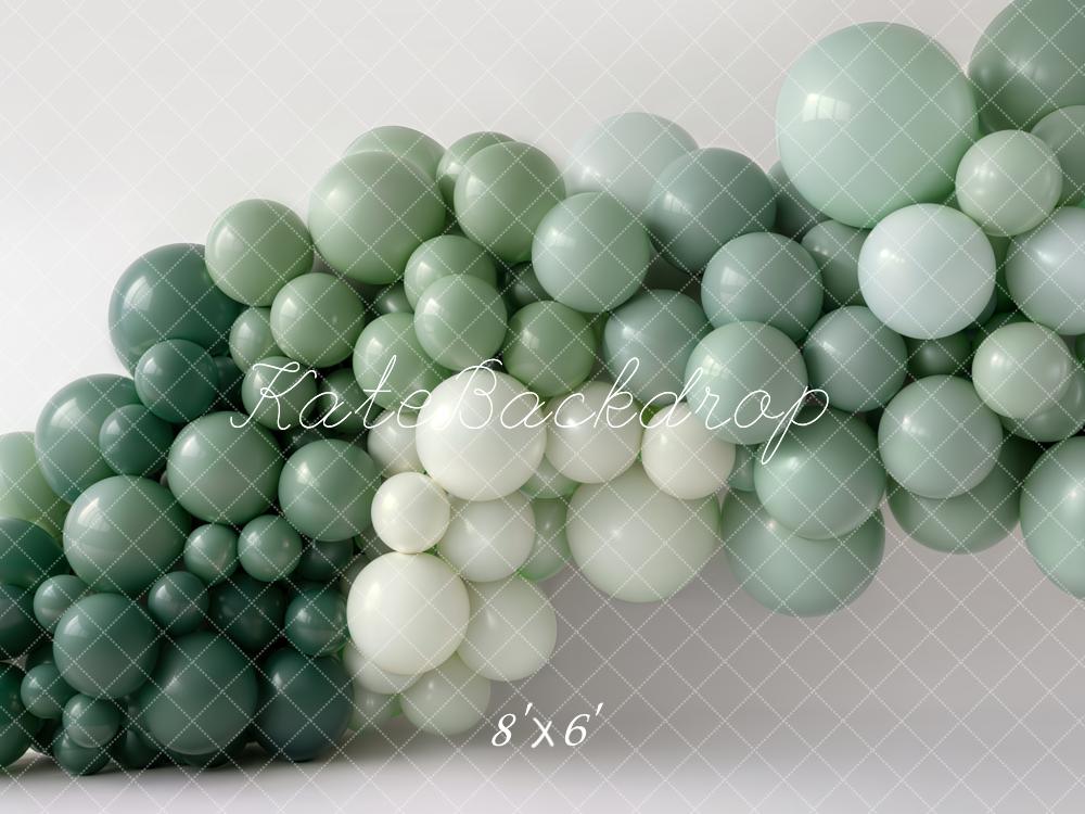 Kate Green Gradient Balloon Garland Printed Backdrop Designed by Emetselch