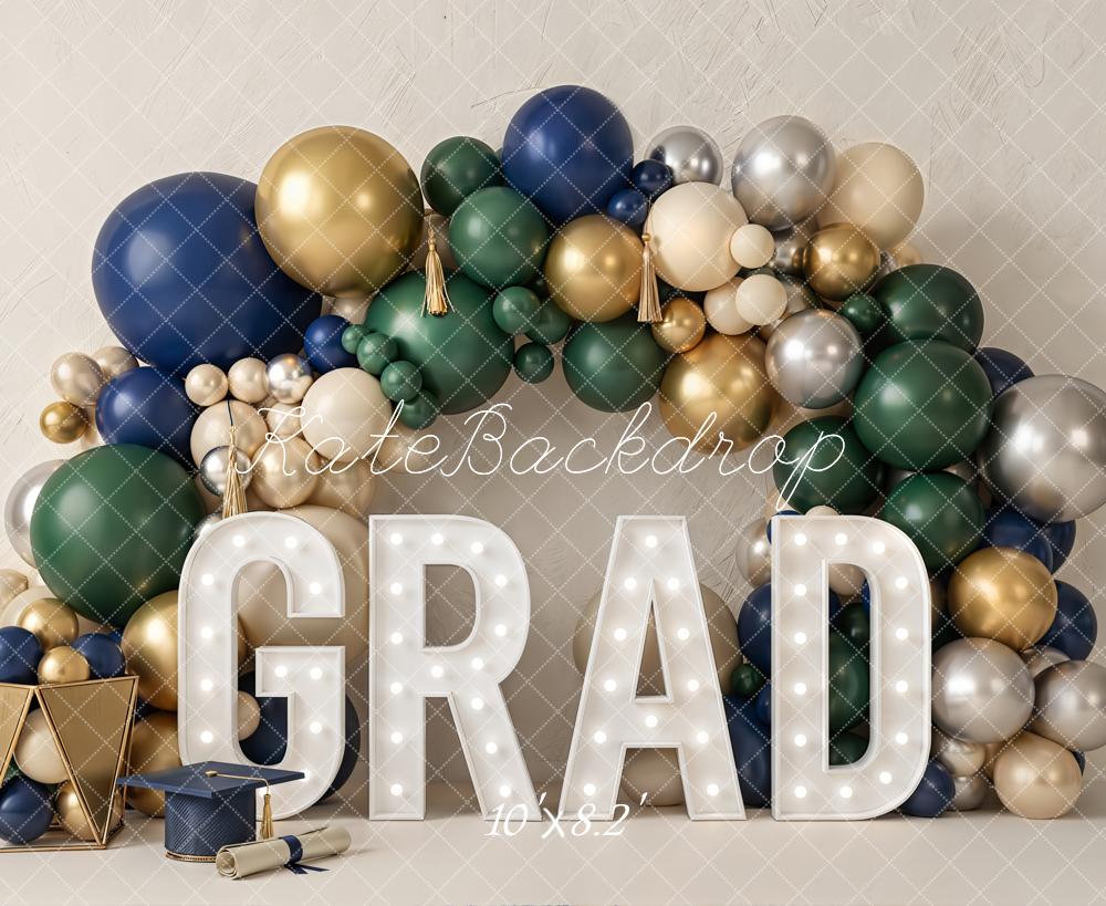Kate Graduation Balloon Arch With Grad Letters Printed Backdrop Designed by Emetselch