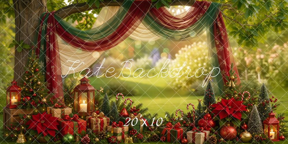Kate Christmas Summer Outdoor Draped Arch Gifts Lanterns Printed Backdrop Designed by Emetselch