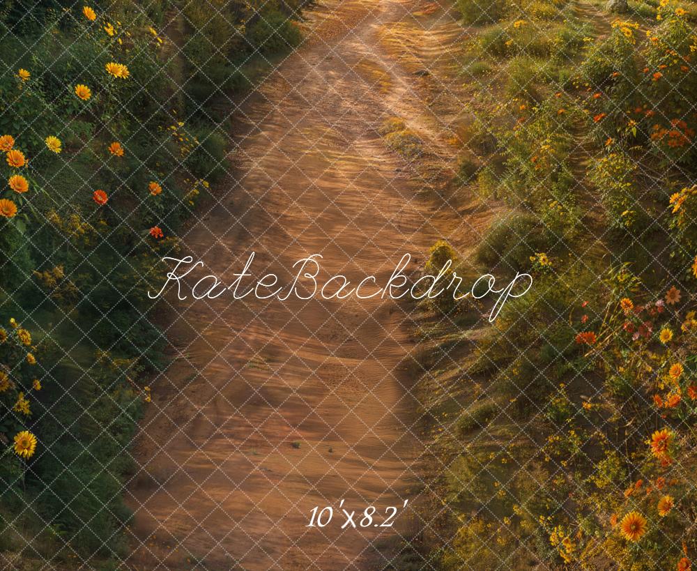 Sfondo per pavimento con percorso di fiori estivi Designed by Emetselch