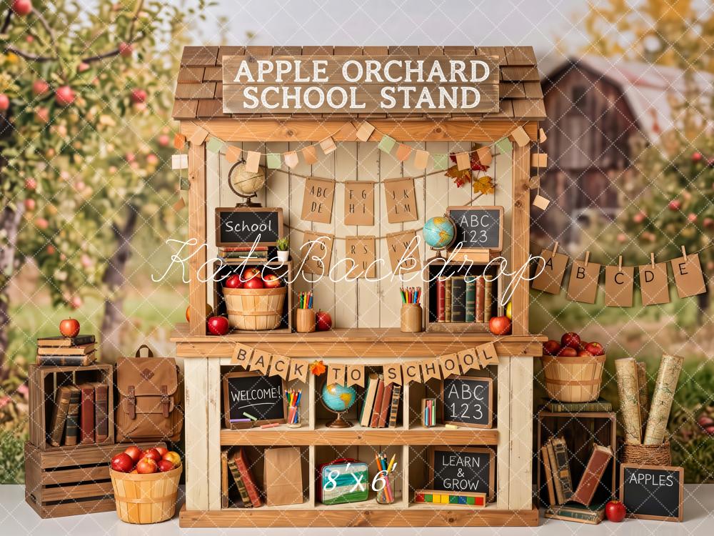 Kate Back To School Apple Orchard Stand Printed Backdrop Designed by Patty Roberts