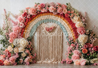 Sfondo arco iris floreale boho primaverile progettato da Emetselch
