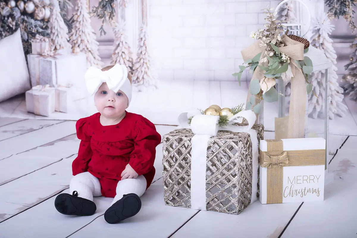 Corona di Natale Bianca per Finestra Sfondo Disegnato da Emetselch