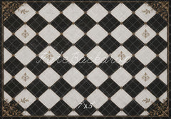 Kate Black And White Pattern Vintage Floor Printed Backdrop Designed by Vertigo Productions