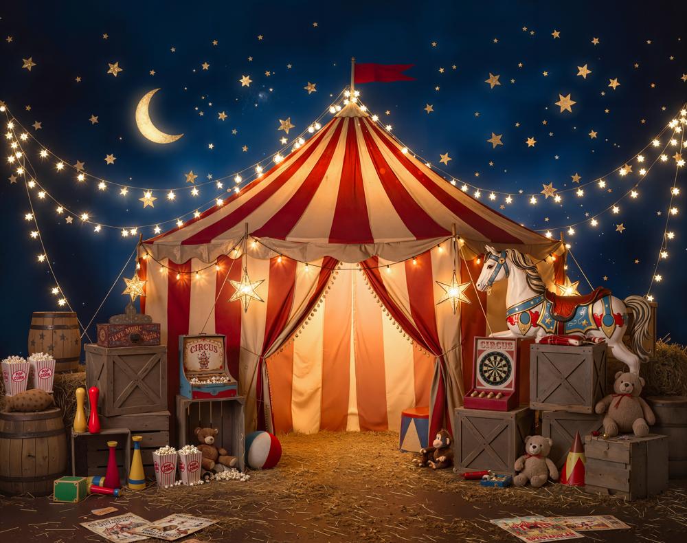 Kate Circus Tent Starry Night Carousel Backdrop Designed by Emetselch