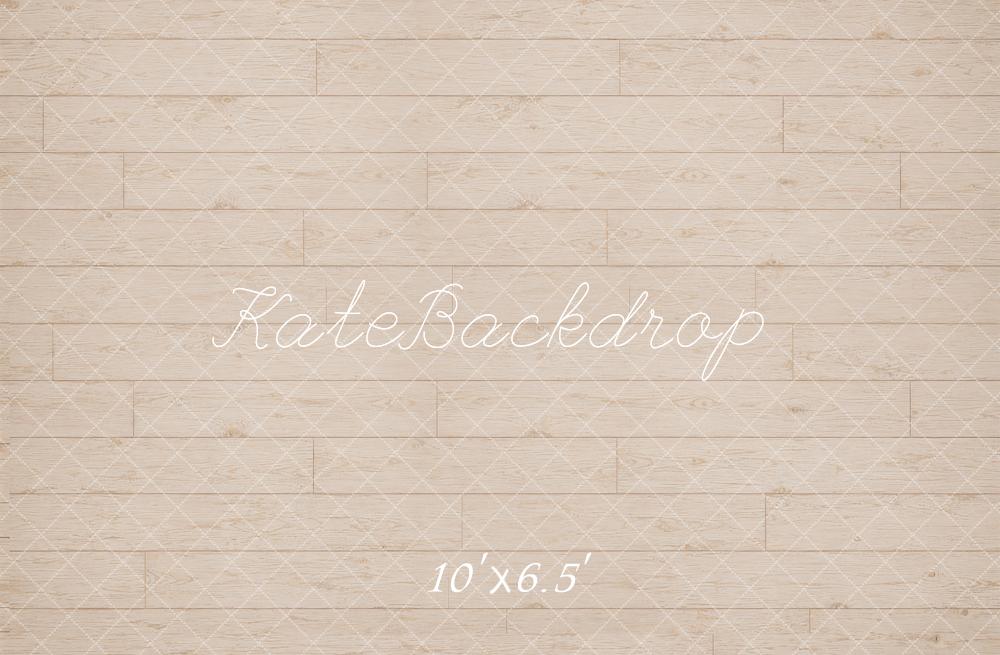 Kate Beige Wood Plank Floor Printed Backdrop Designed by Kate Image