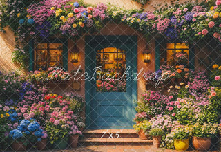 Kate Spring Floral Shop Doorway Printed Backdrop Designed by Emetselch