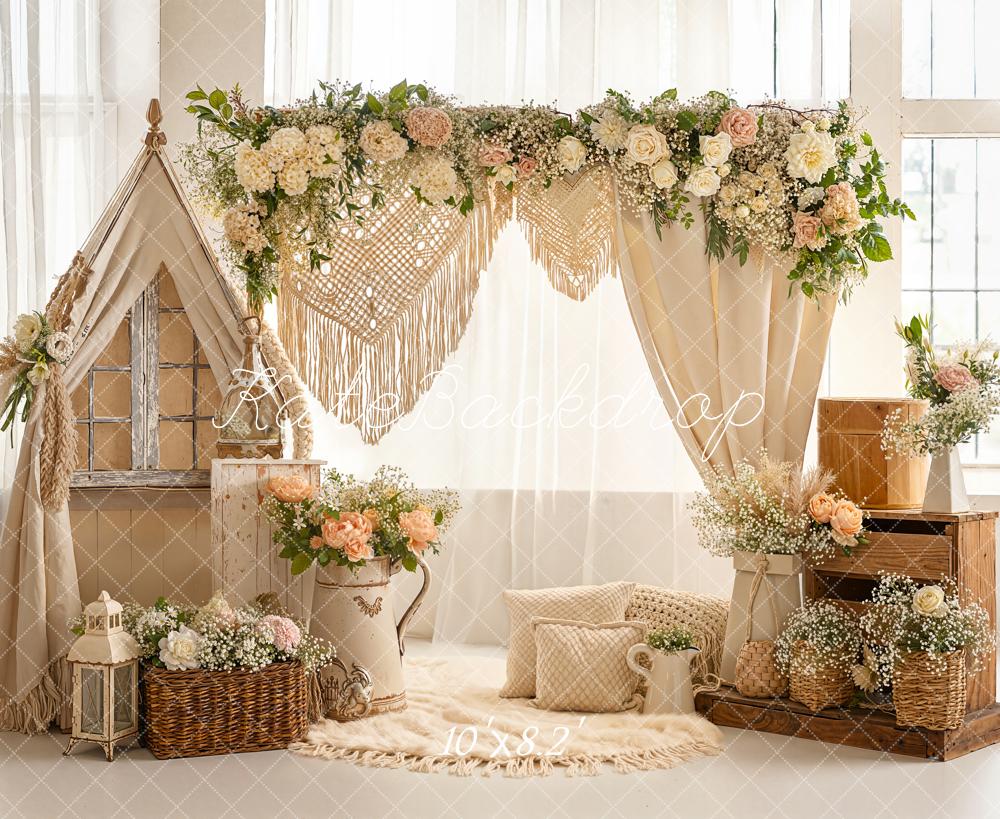 TEST Kate Boho Flower Arch Tent Baskets Macrame Backdrop Designed by Emetselch