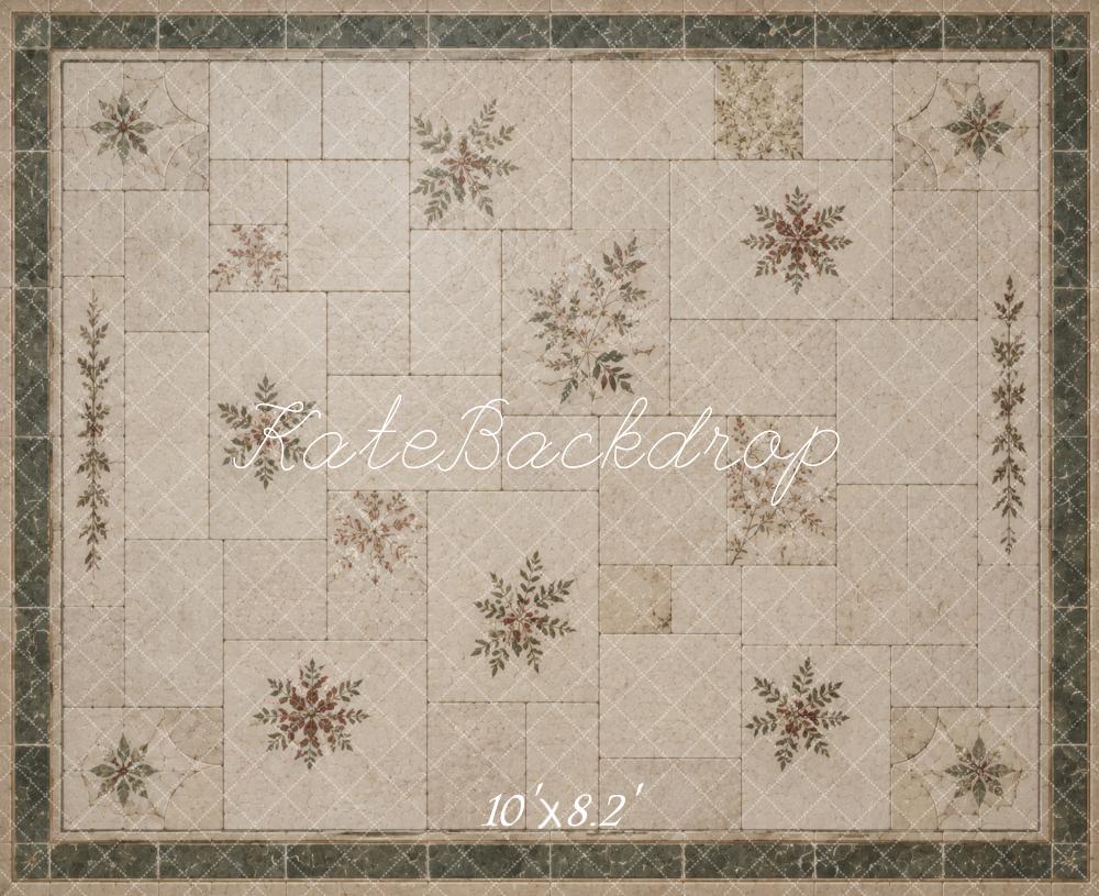 Kate Vintage Botanical Patterned Floor Printed Backdrop Designed by Vertigo Productions