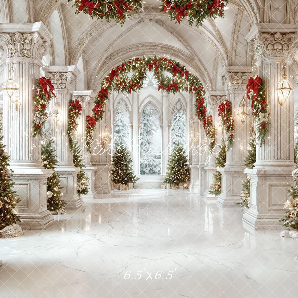 Kate Christmas Architecture Elegant Garland Archway Columns Backdrop Designed by Emetselch