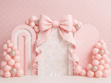 Cake Smash Boog Roze Ballonnen Foto Achtergrond Designed by Ashley Paul
