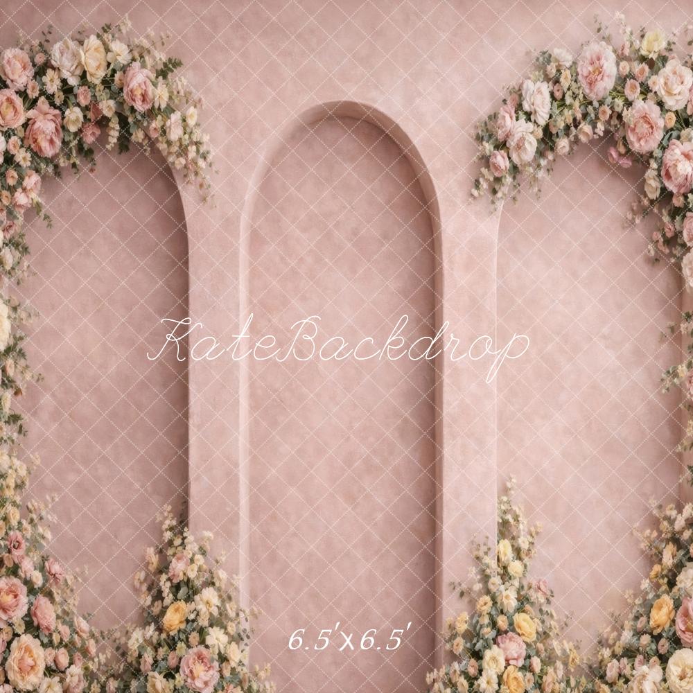 Kate Spring Flower Arch Pink Arched Wall Printed Backdrop Designed by Vertigo Productions
