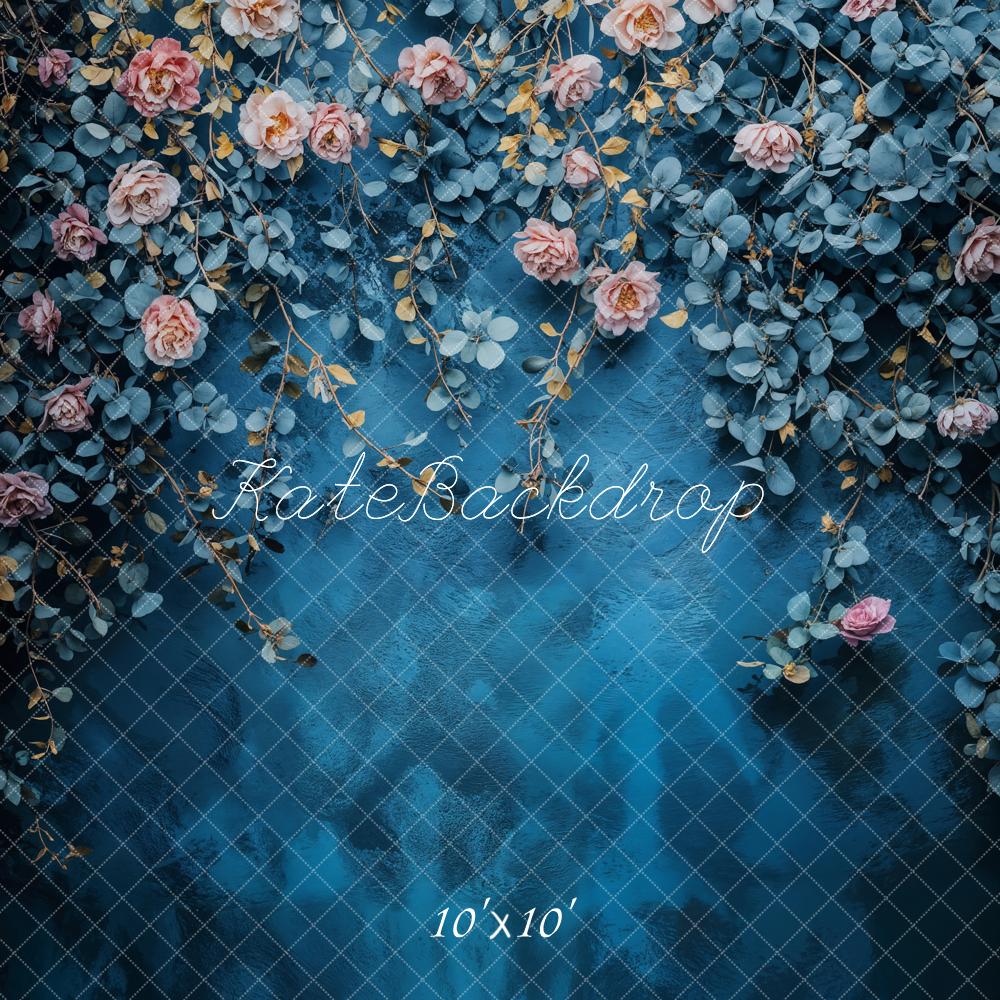 Fondo Vintage Floral Azul de Bellas Artes diseñado por Emetselch