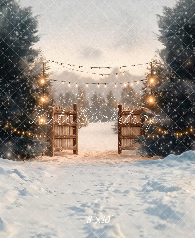 Kate Winter Wonderland Gate Snow Backdrop Designed by Emetselch