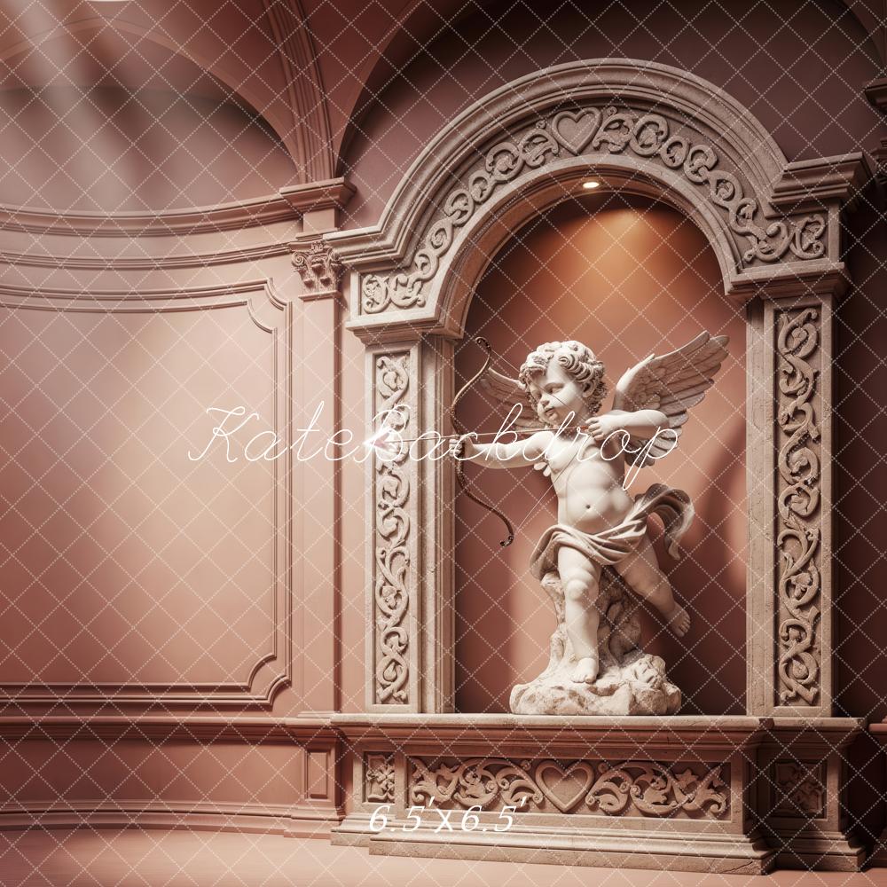 Kate Ornate Arch Cupid Statue Brown Backdrop Designed by Patty Roberts
