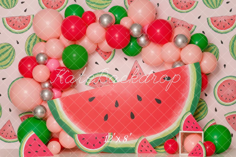Kate Summer Watermelon Balloons Fruit Pattern Backdrop Designed by Emetselch