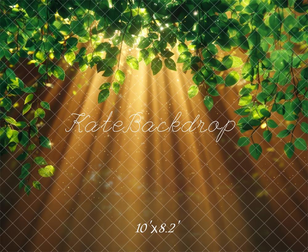 Kate Spring Forest Sunlight Leaves Backdrop Designed by Mini MakeBelieve