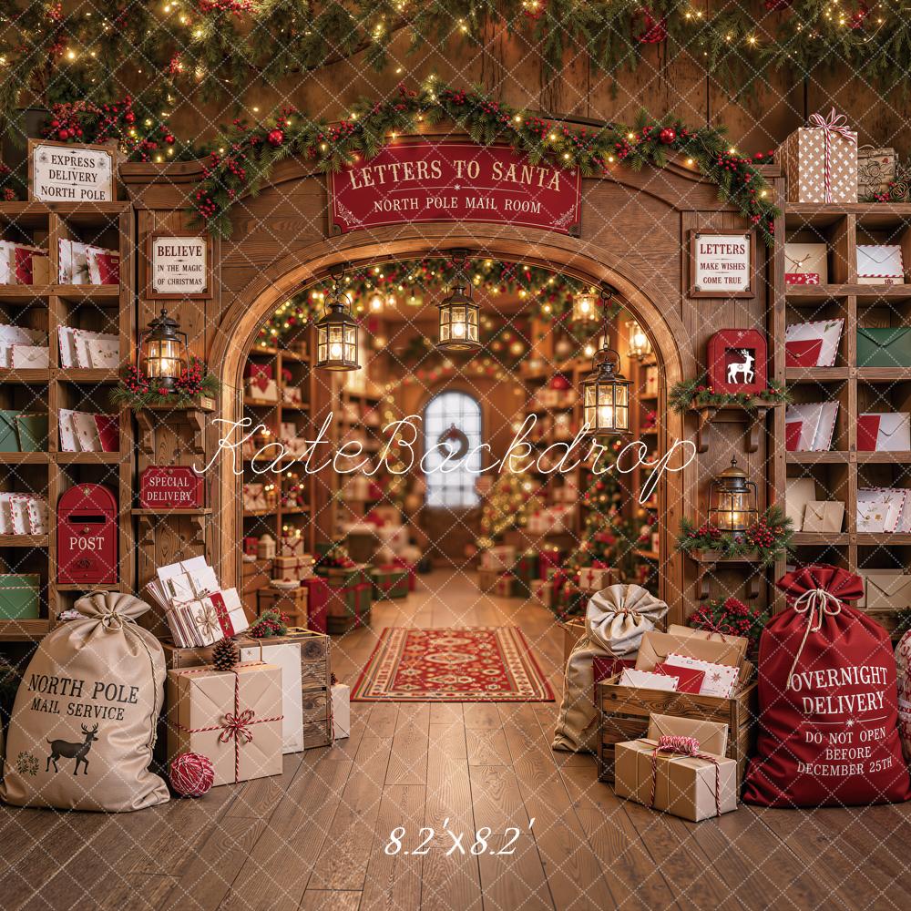 Kate Christmas Mail Room Letters to Santa Workshop Printed Backdrop Designed by Emetselch