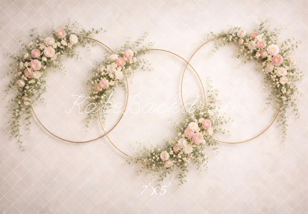 Kate Spring Pink Floral Hoop Flower Arch Printed Backdrop Designed by Vertigo Productions