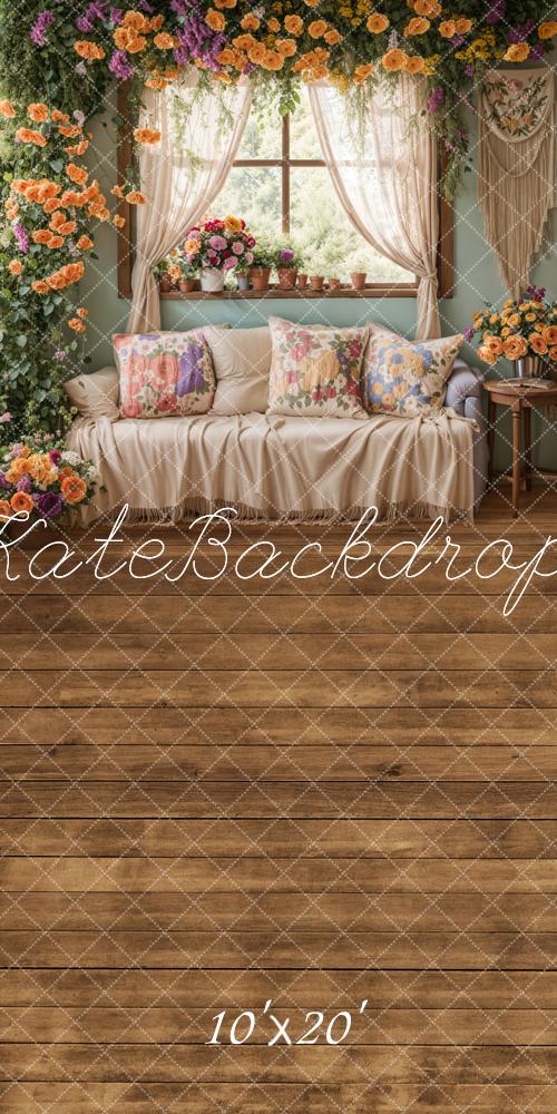 Spring Floral Window Sofa Foto Achtergrond Designed by Emetselch