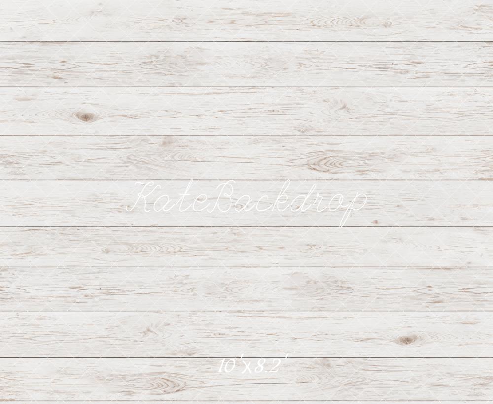Kate White Wood Plank Floor Printed Backdrop Designed by Kate Image