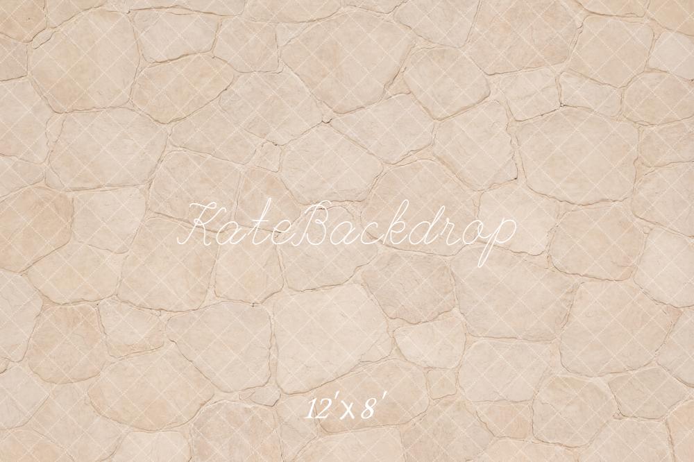 Kate Beige Cobblestone Floor Printed Backdrop Designed by Emetselch