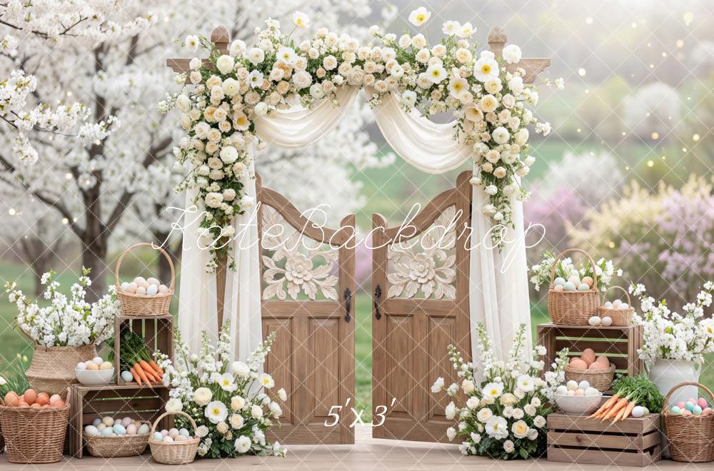 Kate Easter Bunny Flower Arch Rustic Gate Backdrop Designed by Mini MakeBelieve