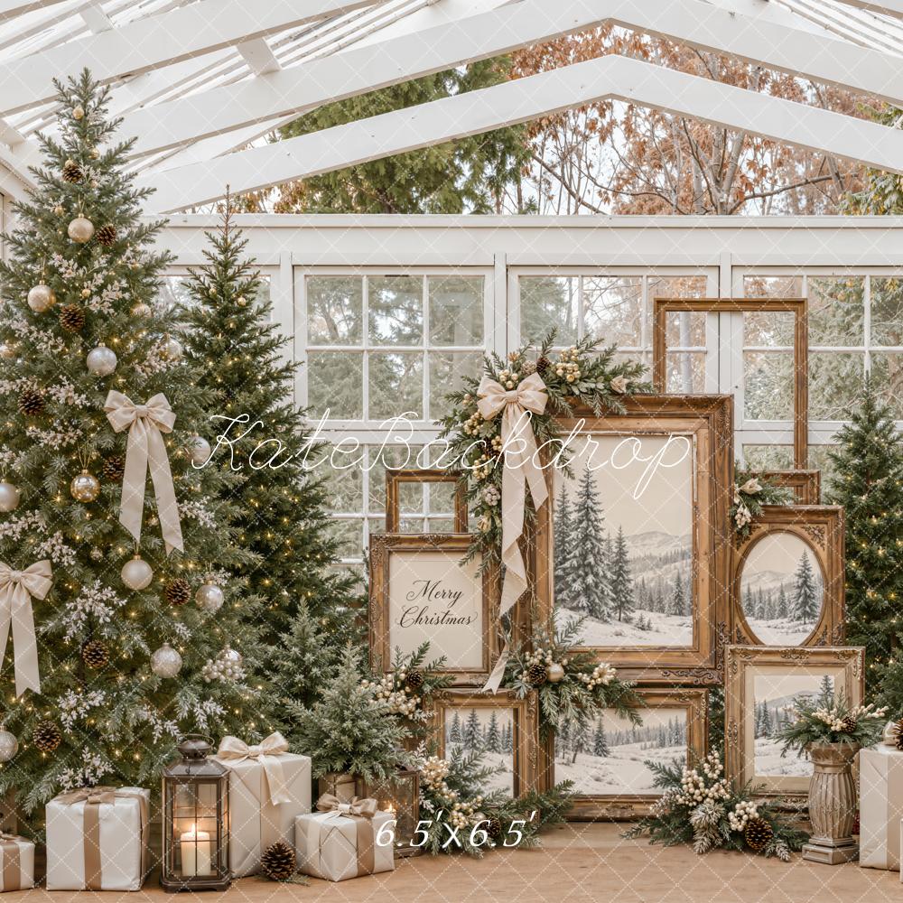 Kate Christmas Greenhouse Christmas Trees Framed Art Gifts Printed Backdrop Designed by Emetselch