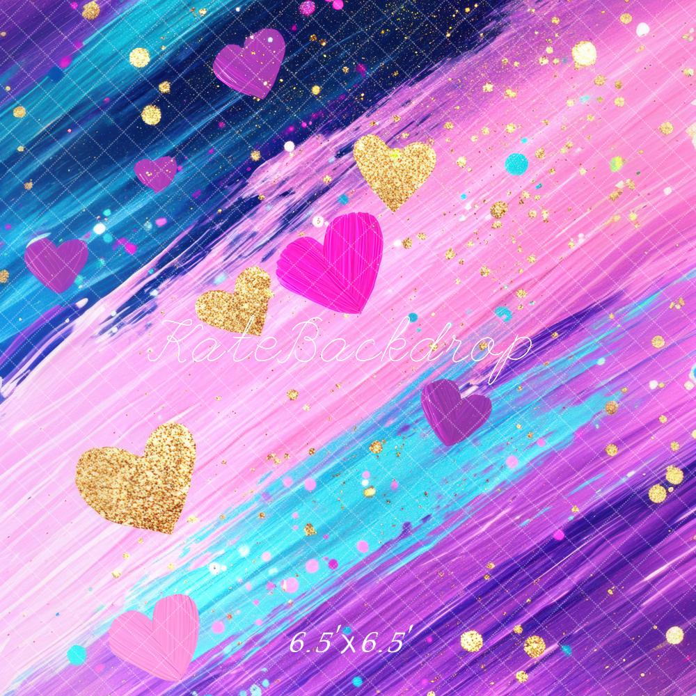 Kleurvolle Hartjes Glitter Foto Achtergrond Designed by Mini MakeBelieve