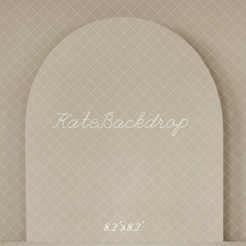 Kate Minimalism Beige Arch Wall Printed Backdrop Designed by Emetselch