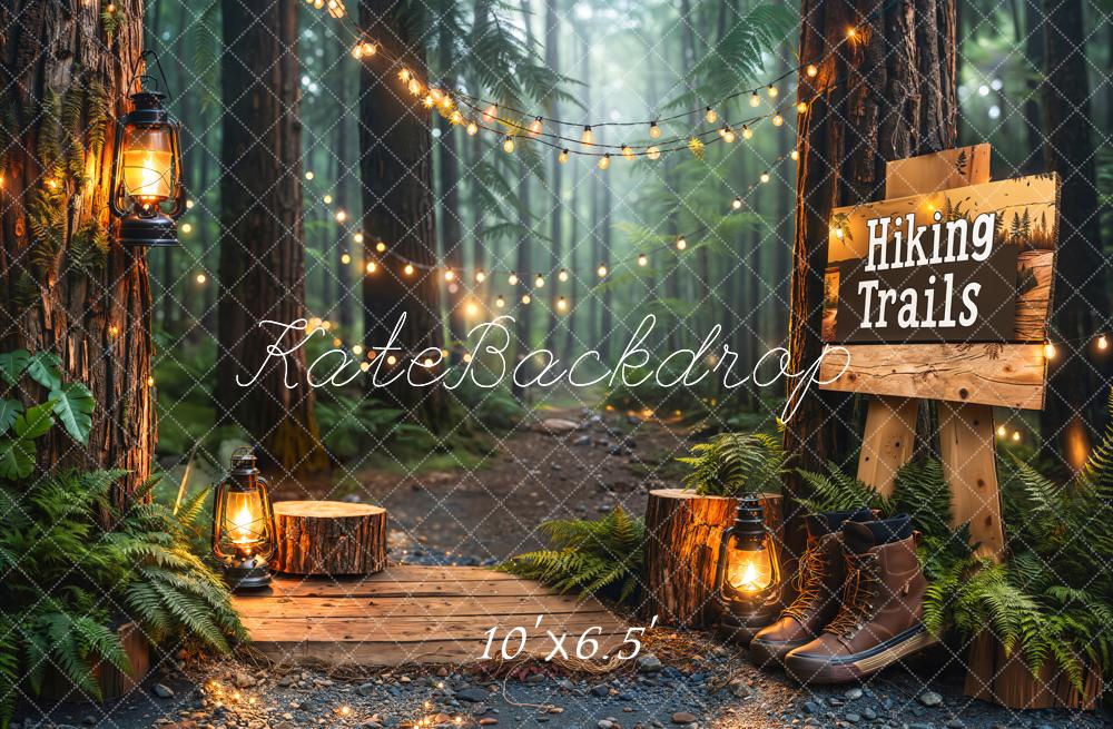 Kate Outdoor Forest Hiking Trails Lantern Backdrop Designed by Kate Image
