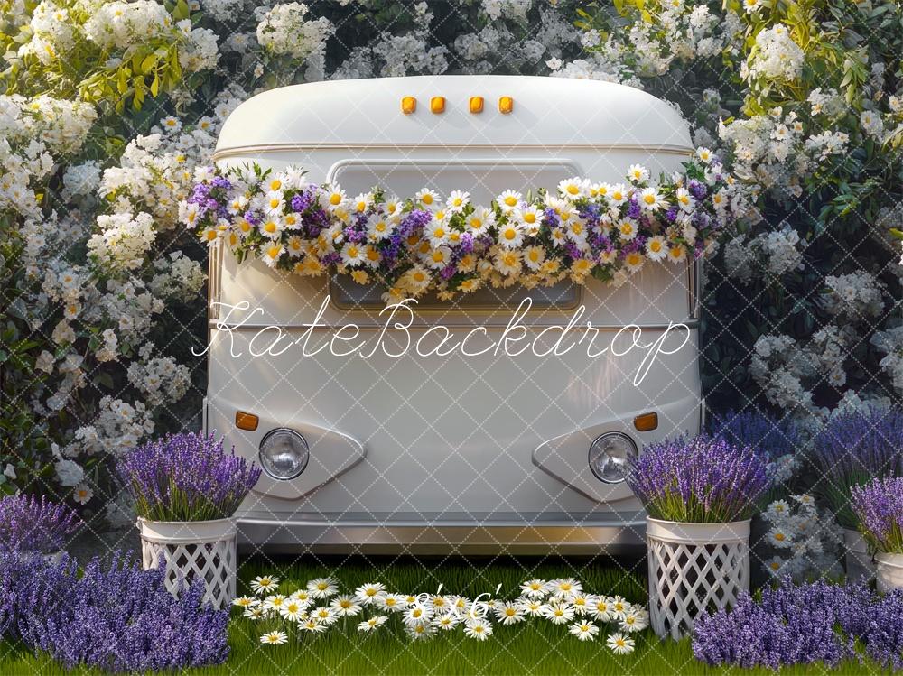 Kate Spring Floral Camper Van Backdrop Designed by Mini MakeBelieve