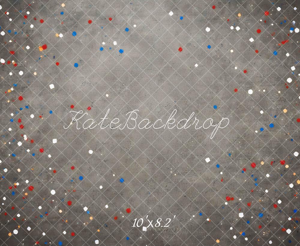 Kate Gray Confetti Grid Printed Backdrop Designed by Mini MakeBelieve