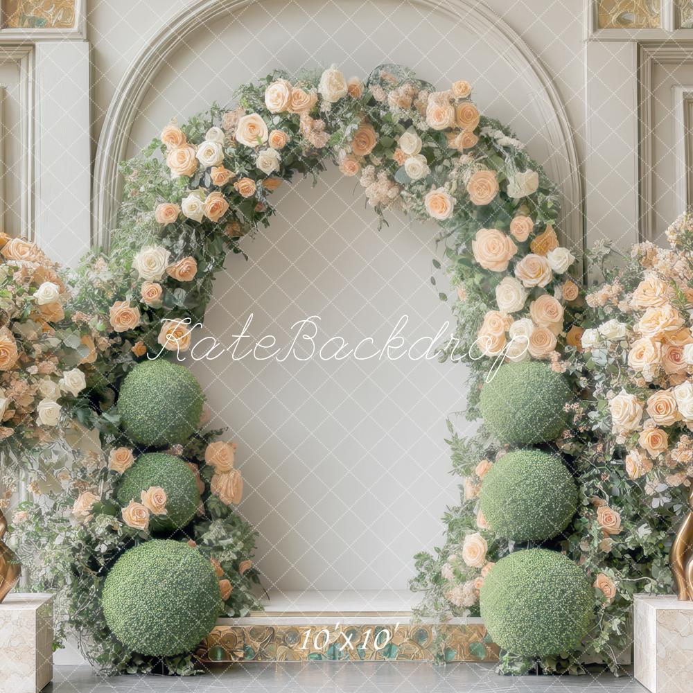 Interieur Lente Bloemen Boog Elegante Foto Achtergrond Designed by Mini MakeBelieve