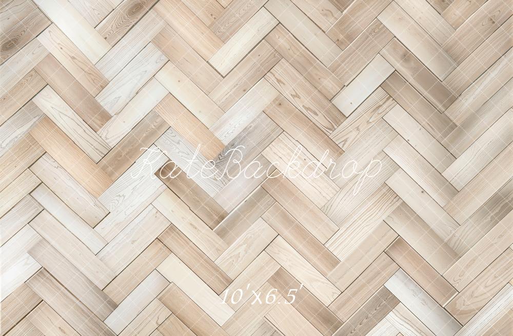 Kate Light Wood Herringbone Floor Backdrop Designed by Kate Image