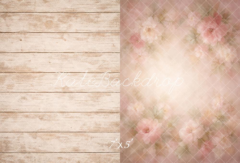 Kate Wood Panel and Fine Art Pink Floral Printed Backdrop Printed Backdrop Designed by Mandy Ringe Photography