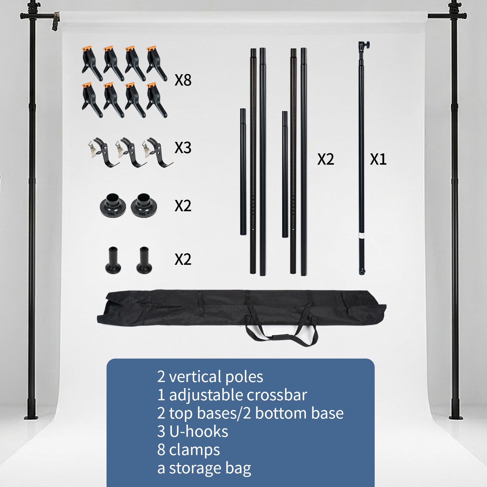 Equipment Framework Telescopic Stand Verstelbare Fotografische Foto Achtergrond Display Stand