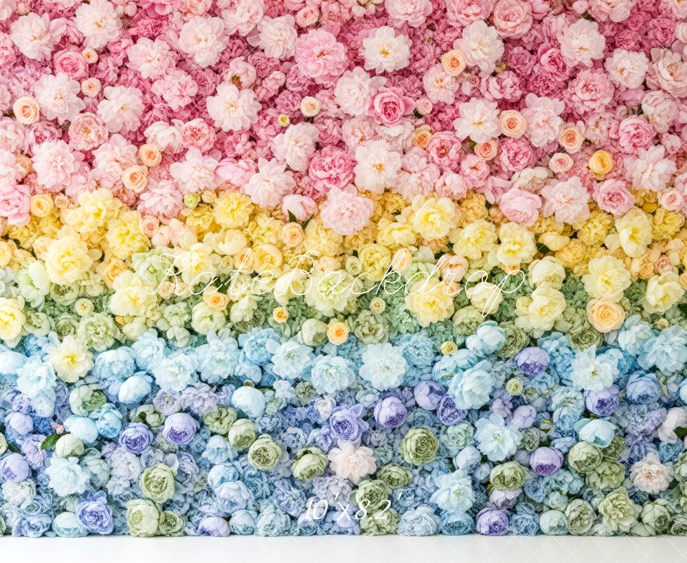 Kate Rainbow Flower Wall Gradient Backdrop Designed by Patty Roberts