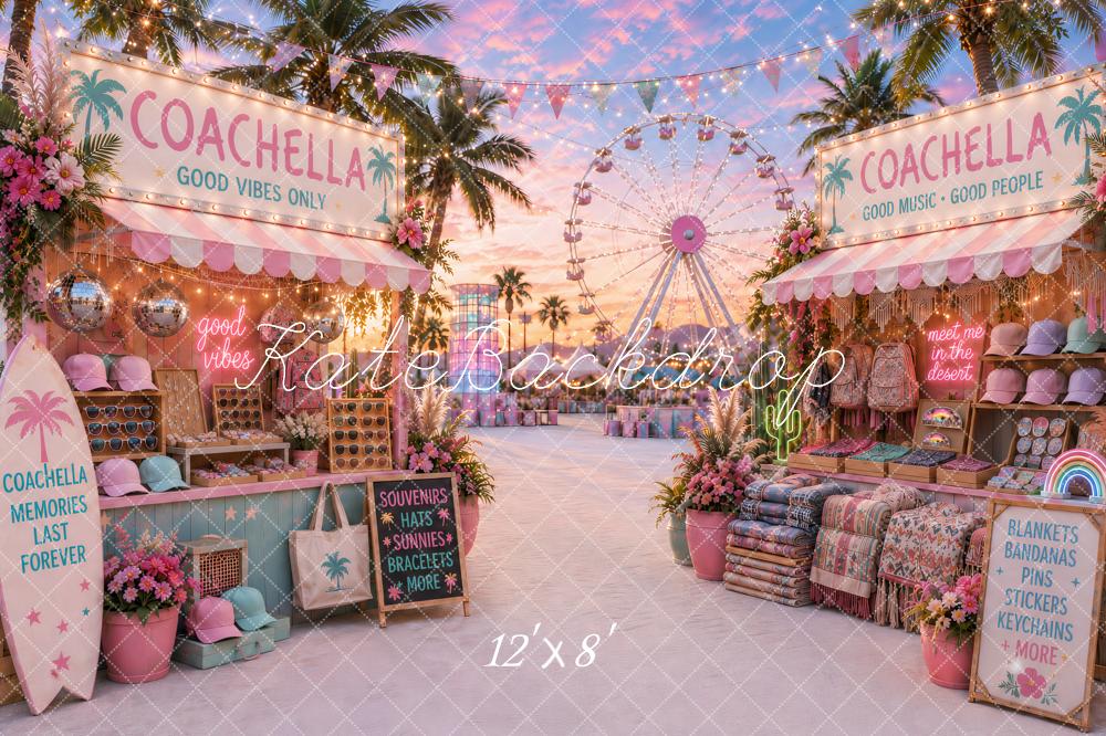 Kate Summer Desert Festival Market Ferris Wheel Printed Backdrop Designed by Ashley Paul