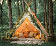 Kate Bohemian Forest Tent Pillows Printed Backdrop Designed by Emetselch, Microfiber (Printed) / 7x5ft