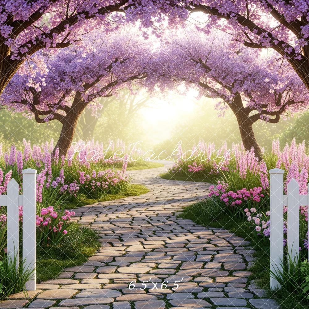 Kate Spring Pink Flower Arch Garden Pathway Backdrop Designed by Patty Roberts