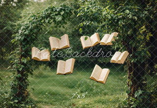Kate Spring Book Arch Forest Printed Backdrop Designed by Emetselch