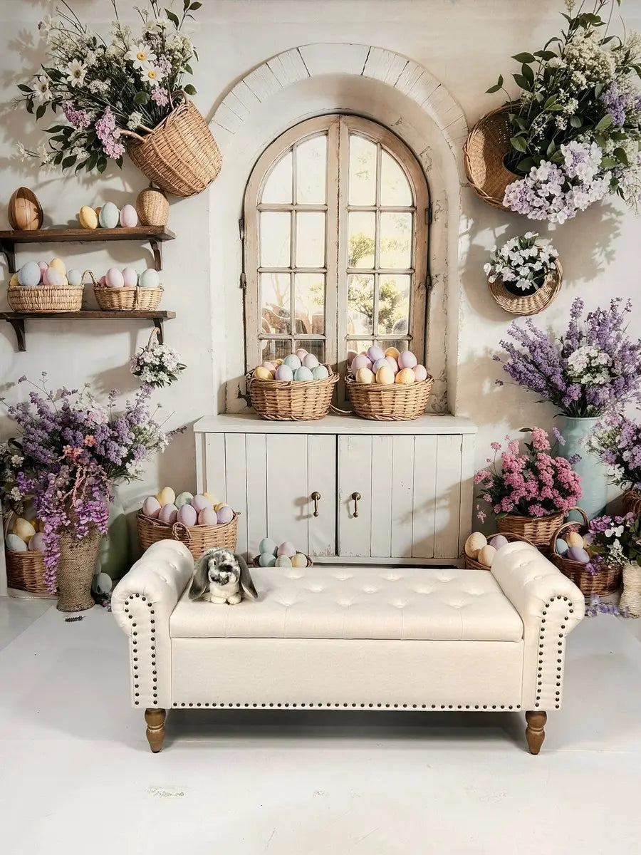 Easter Egg Floral Baskets Window Foto Achtergrond Designed by Emetselch